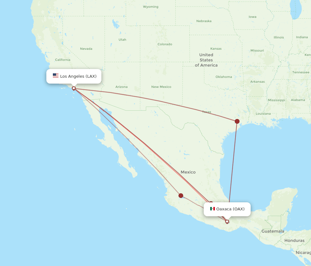 LAX-OAX flight routes