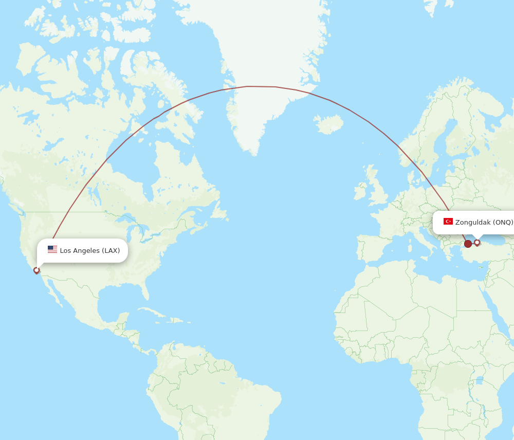 LAX-ONQ flight routes