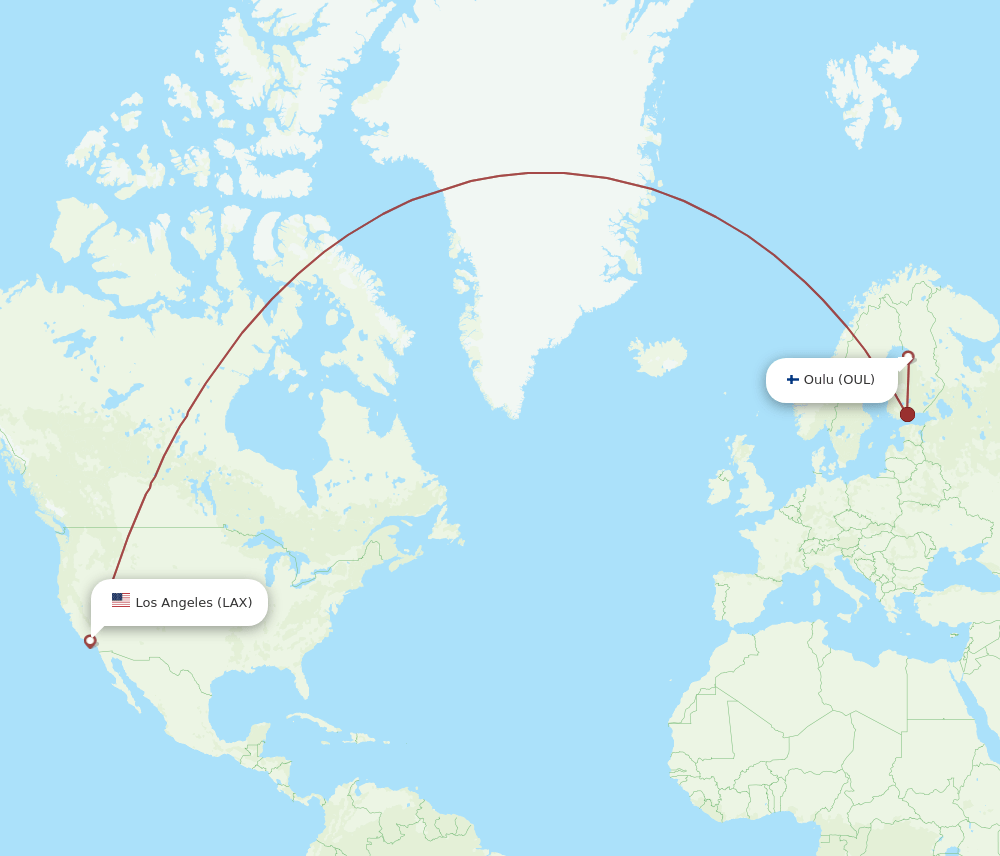 LAX-OUL flight routes