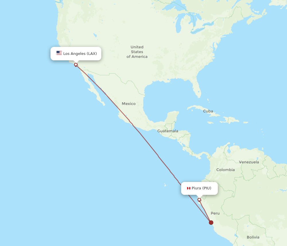 LAX-PIU flight routes