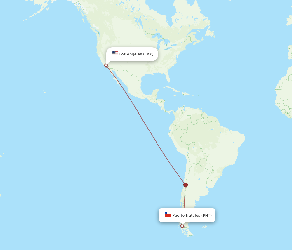 LAX-PNT flight routes