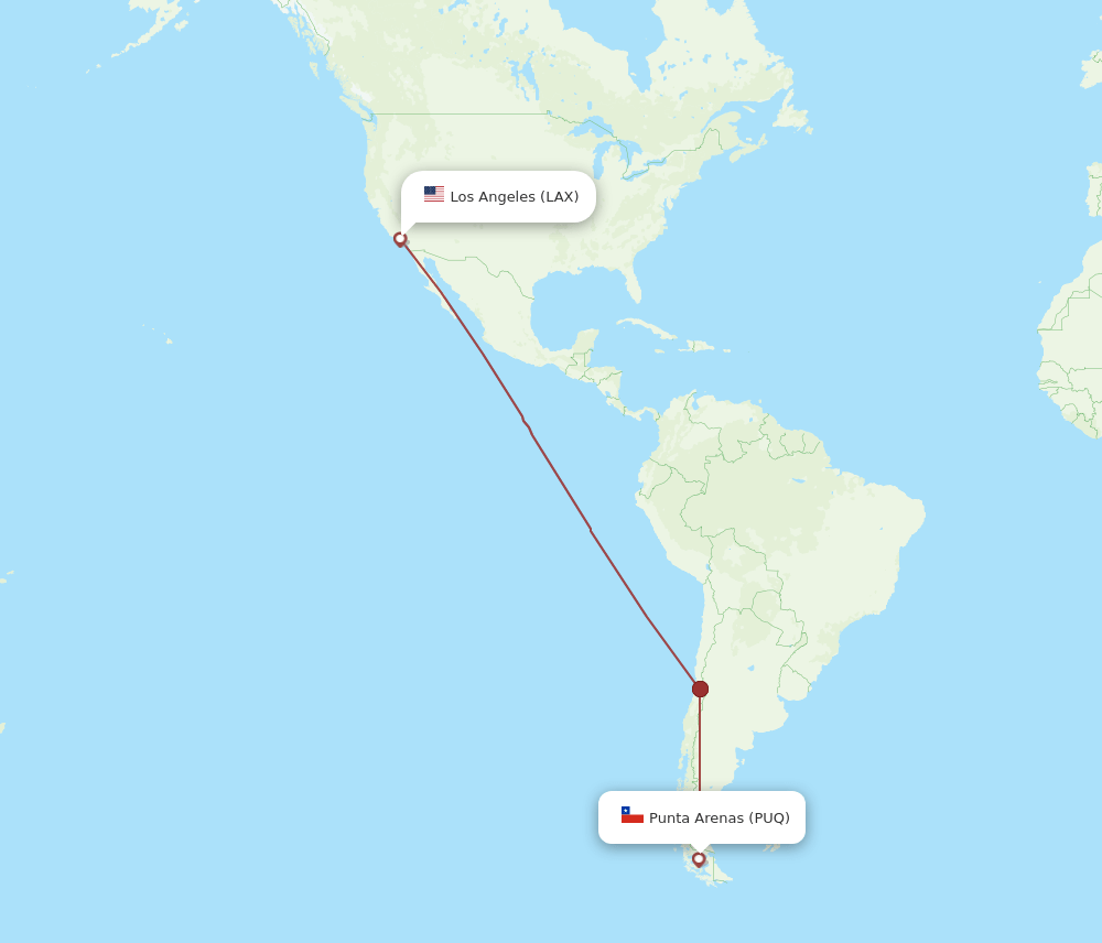 LAX-PUQ flight routes