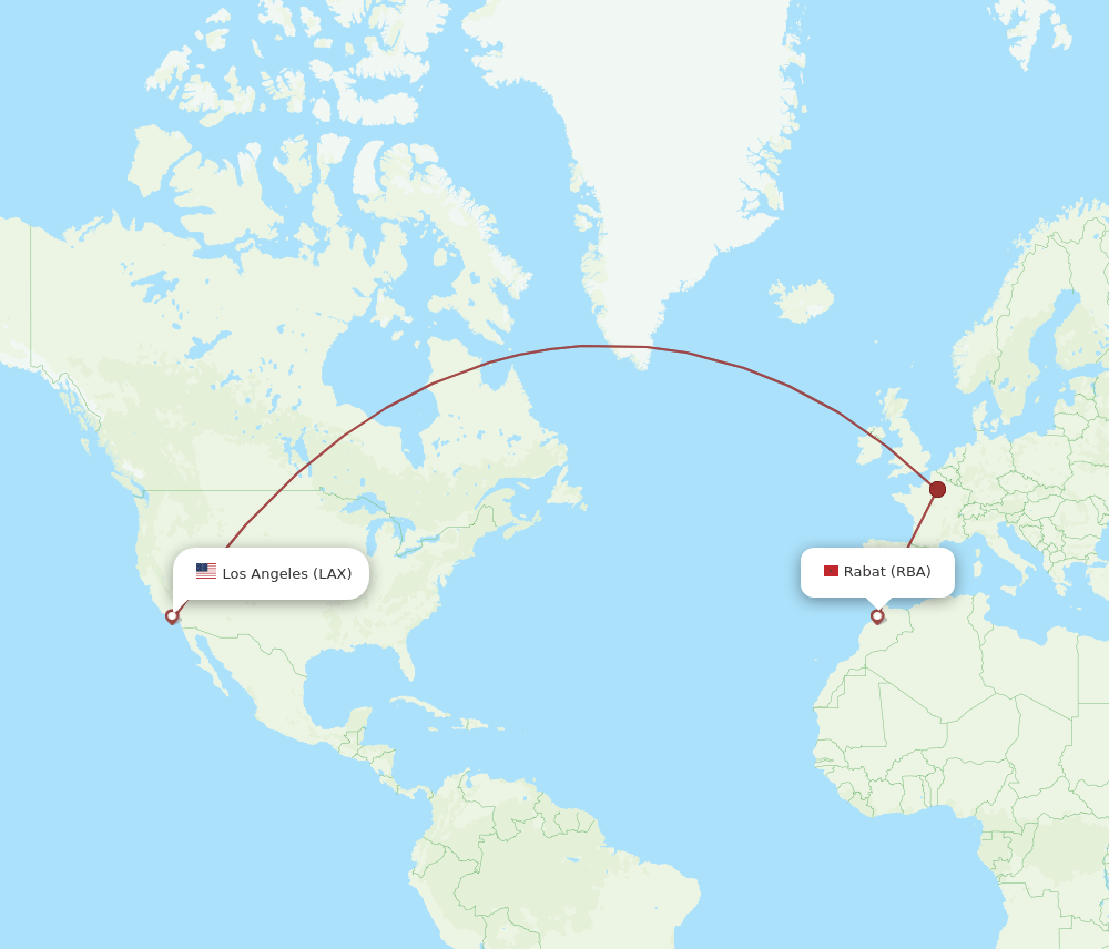 LAX-RBA flight routes