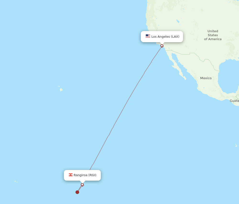 LAX-RGI flight routes