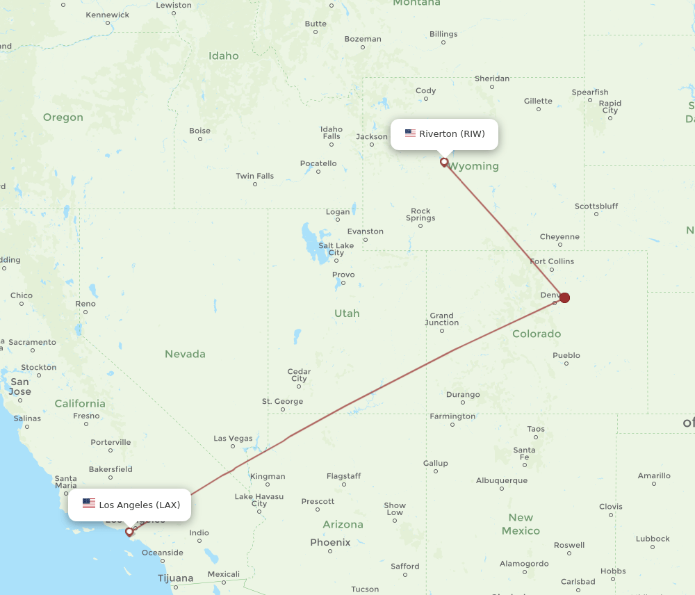 LAX-RIW flight routes
