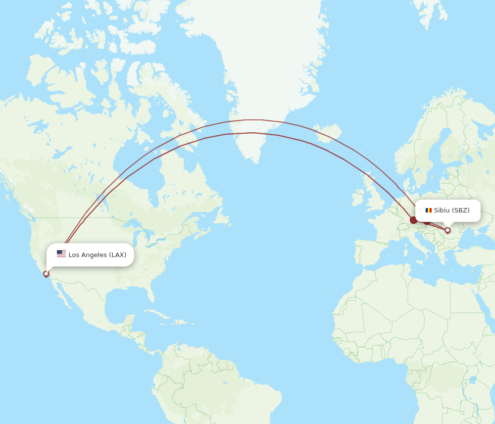 LAX-SBZ flight routes