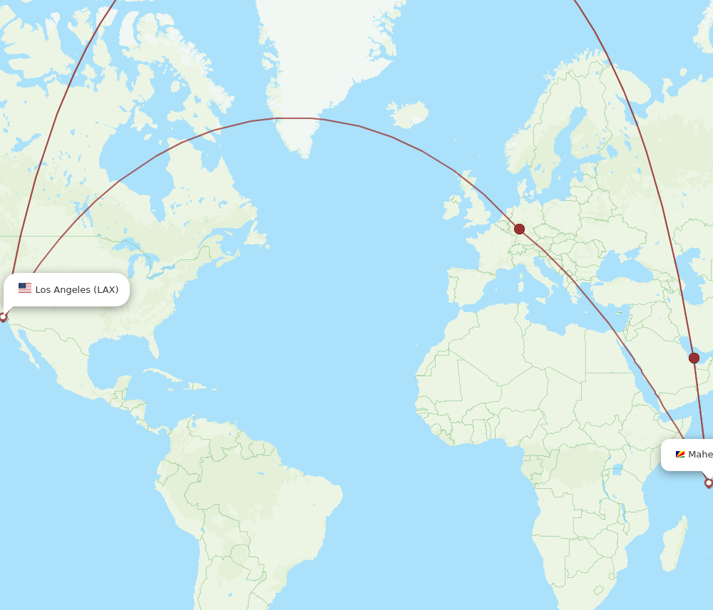 LAX-SEZ flight routes