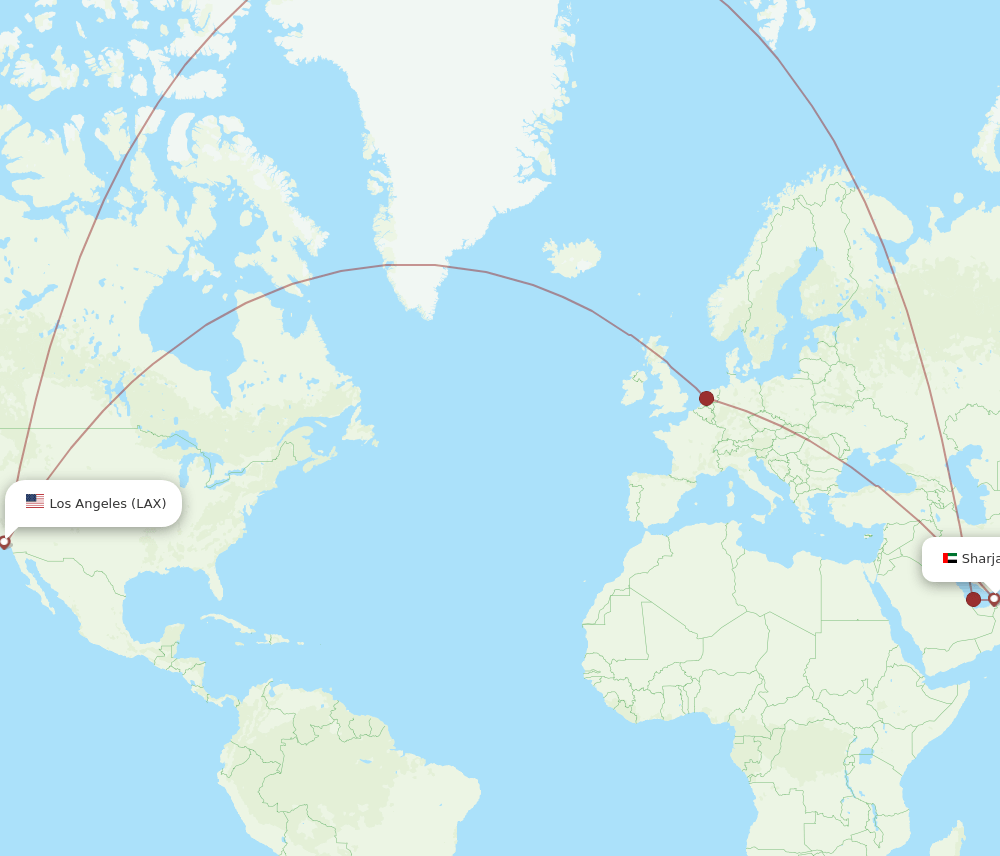 LAX-SHJ flight routes
