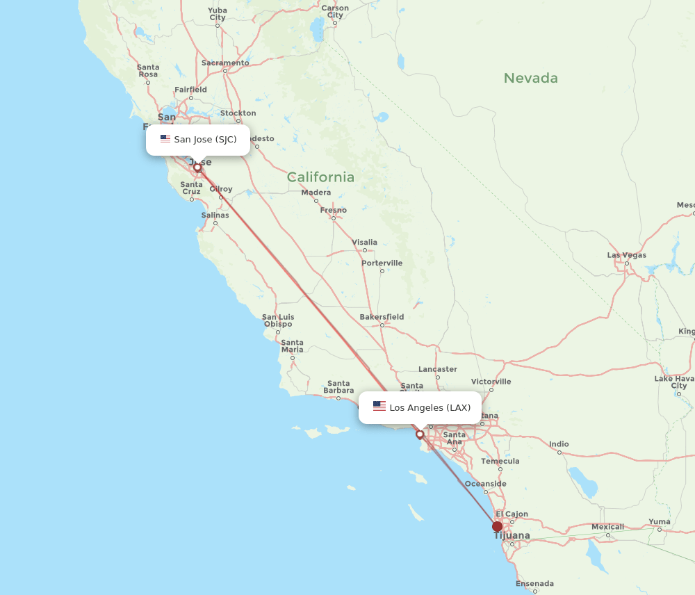 LAX-SJC flight routes