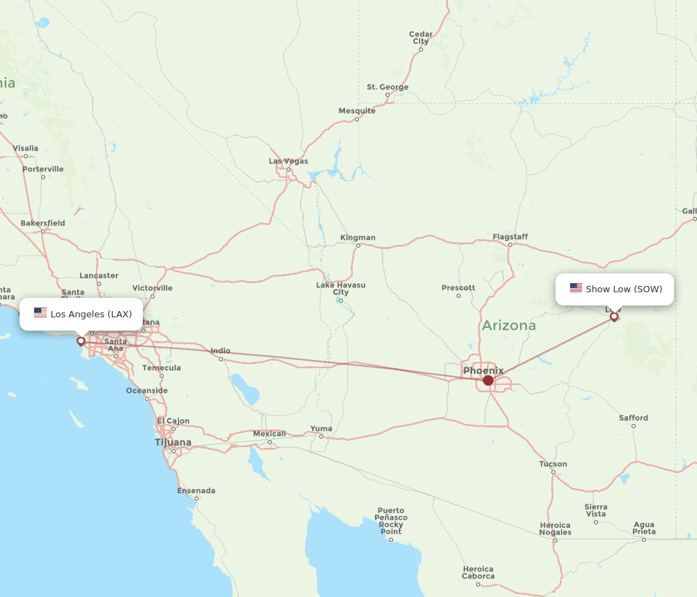 LAX-SOW flight routes
