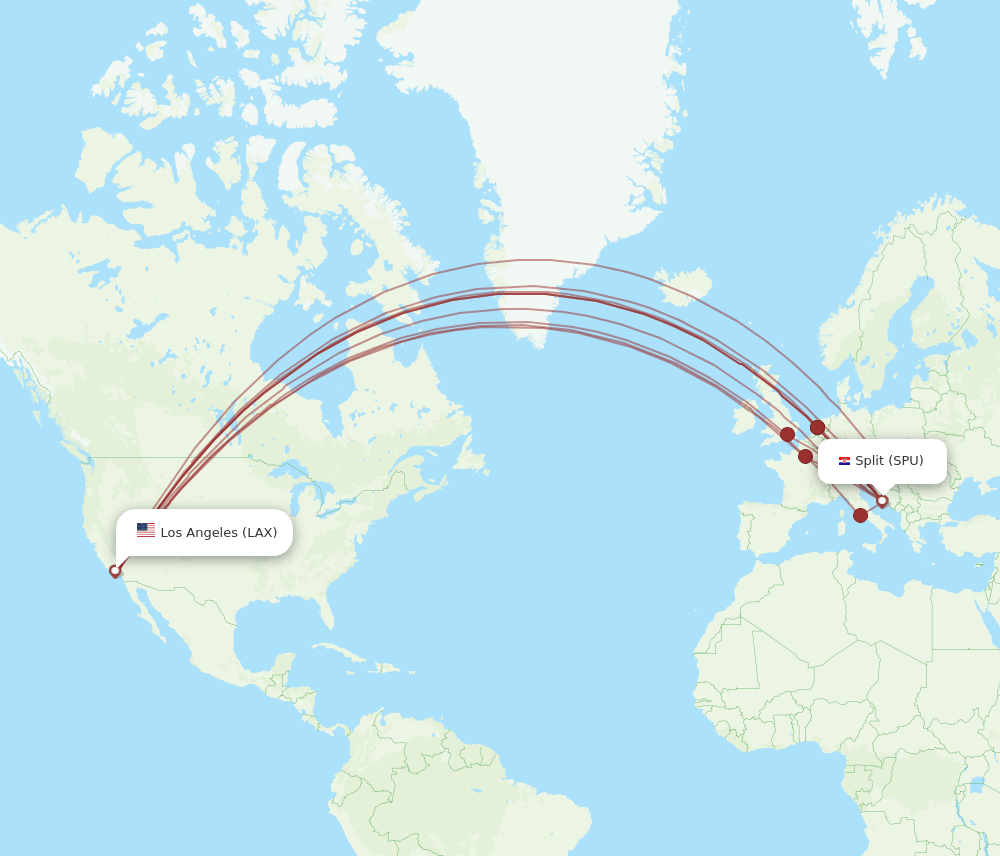 LAX-SPU flight routes