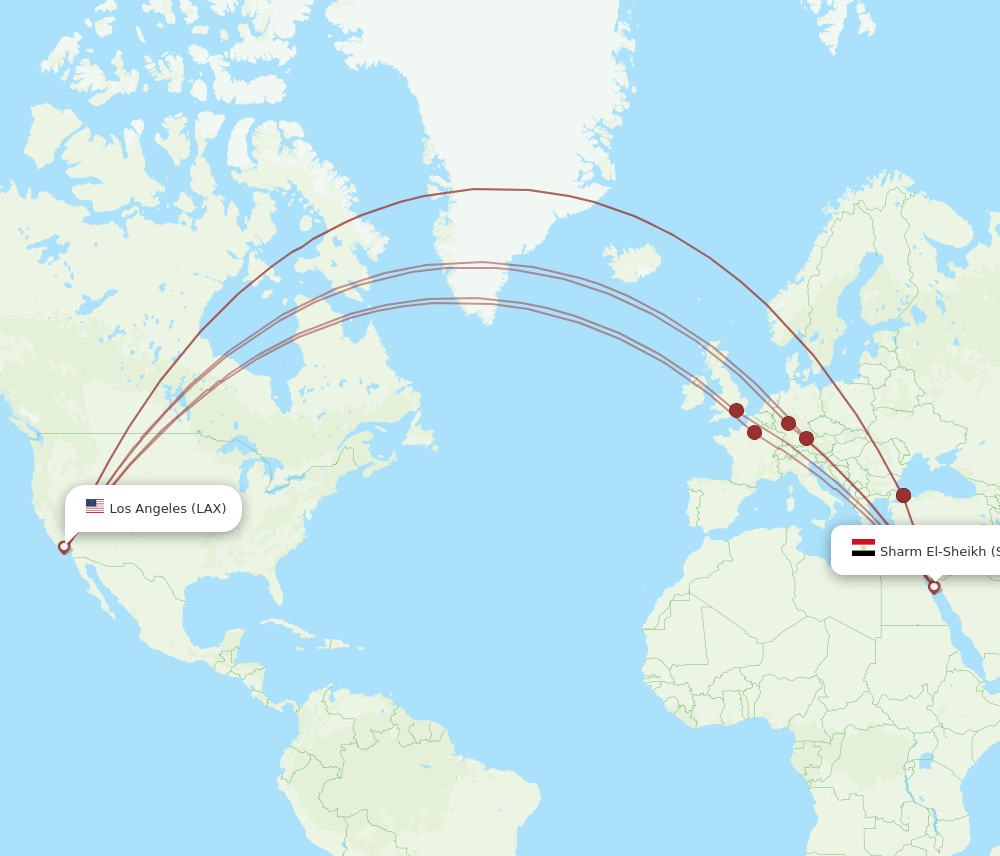 LAX-SSH flight routes