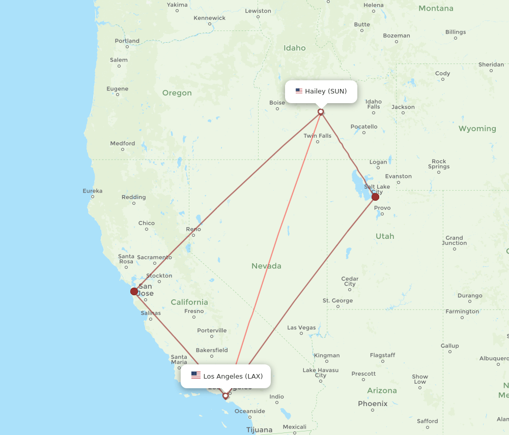 LAX-SUN flight routes