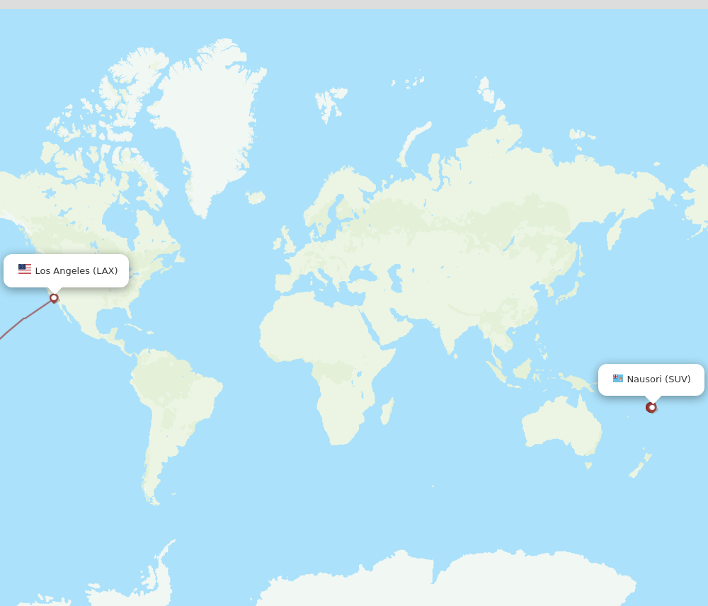 LAX-SUV flight routes