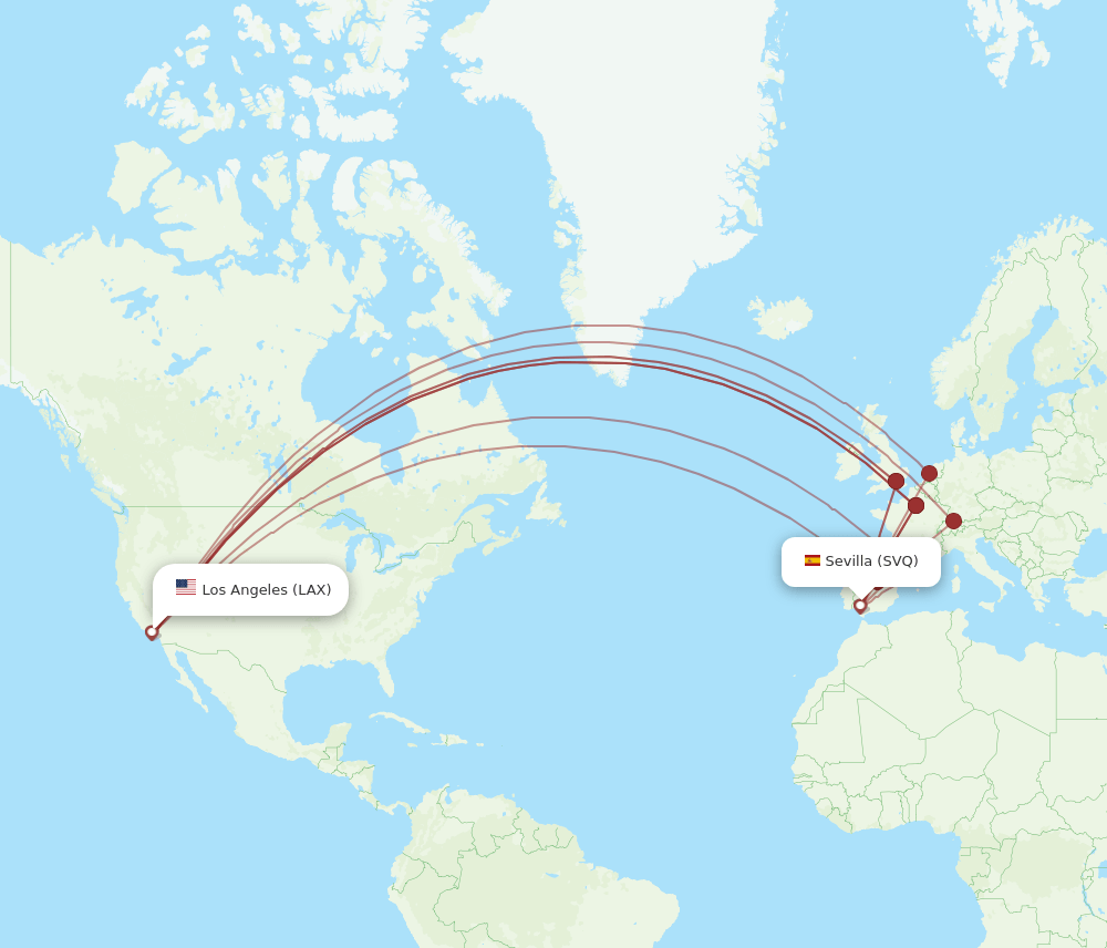 LAX-SVQ flight routes
