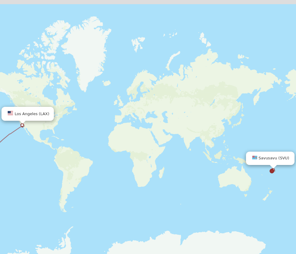 LAX to SVU flights and routes map