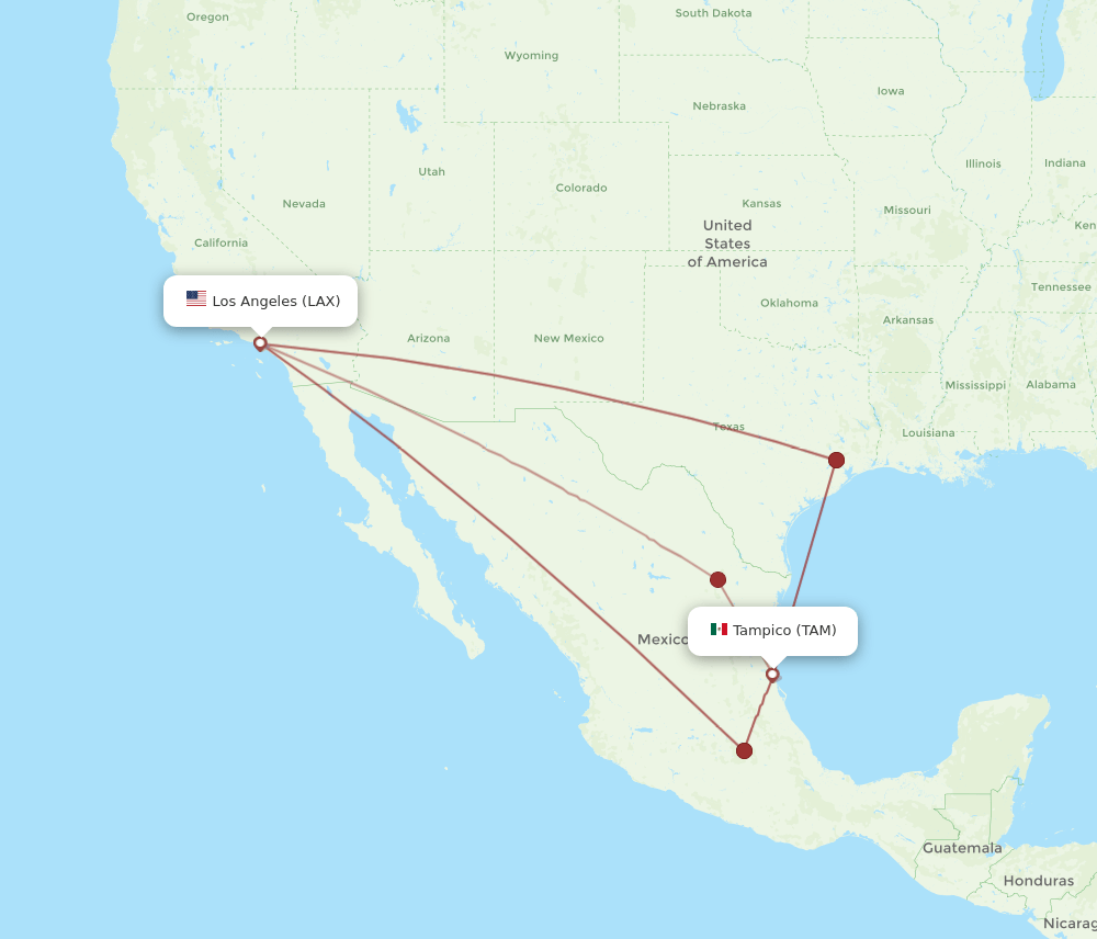 LAX-TAM flight routes