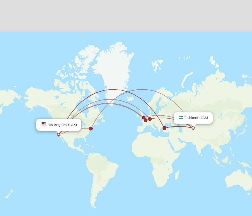 LAX-TAS flight routes