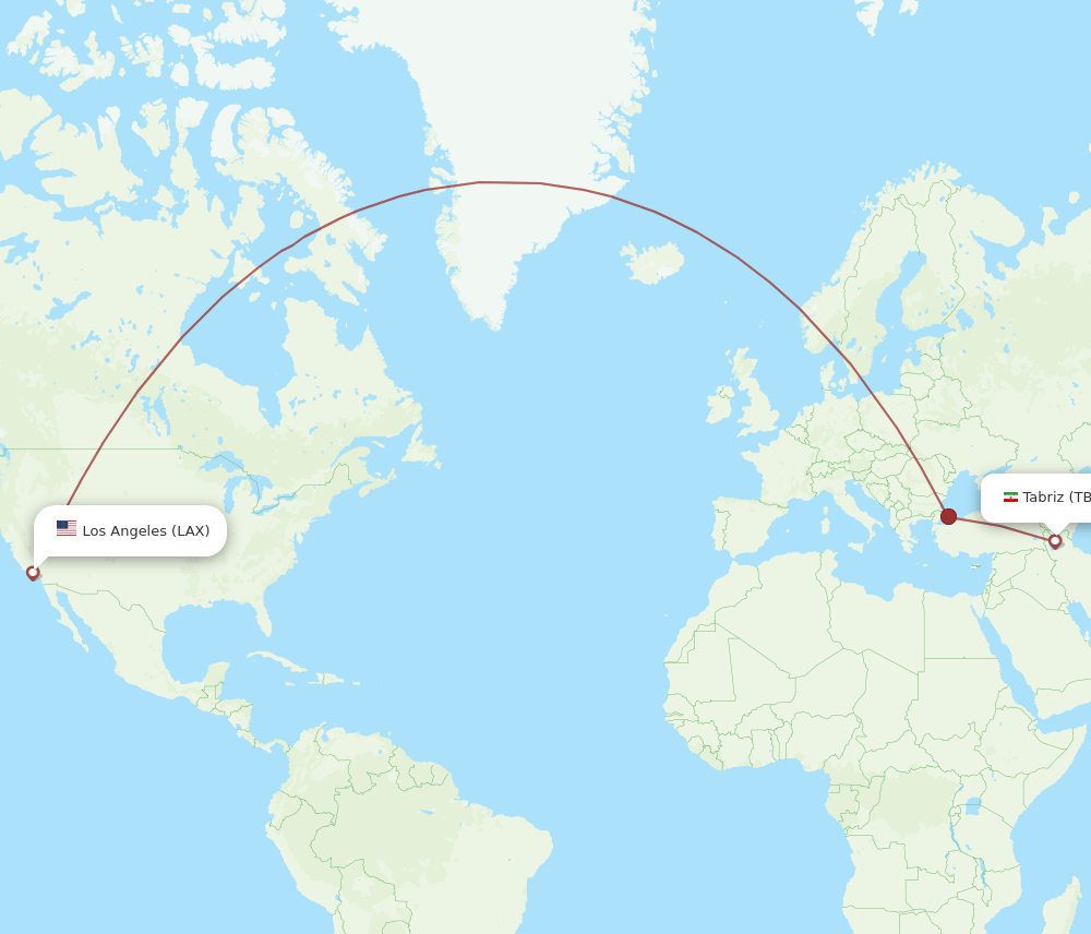 LAX-TBZ flight routes