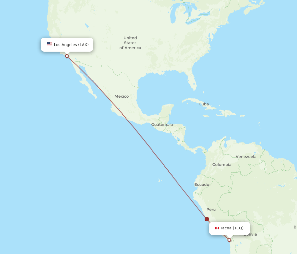 LAX-TCQ flight routes