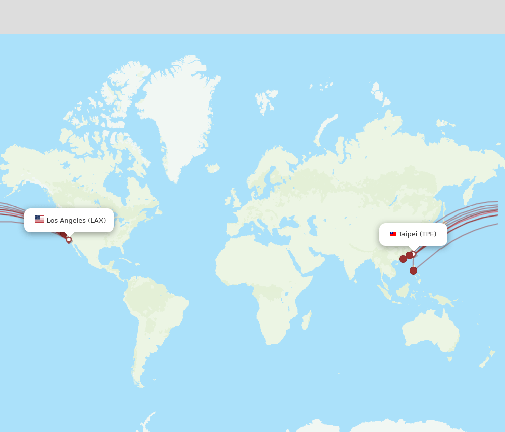 LAX-TPE flight routes