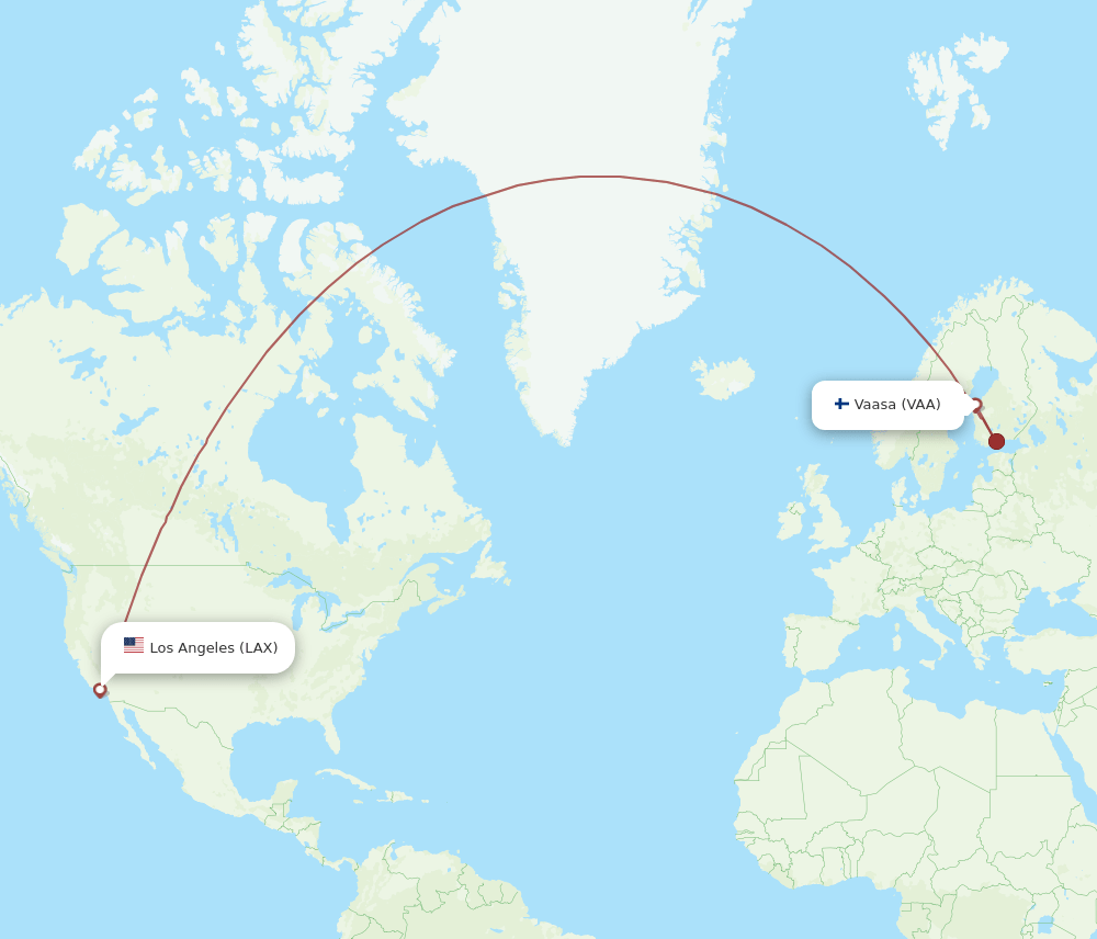 LAX-VAA flight routes
