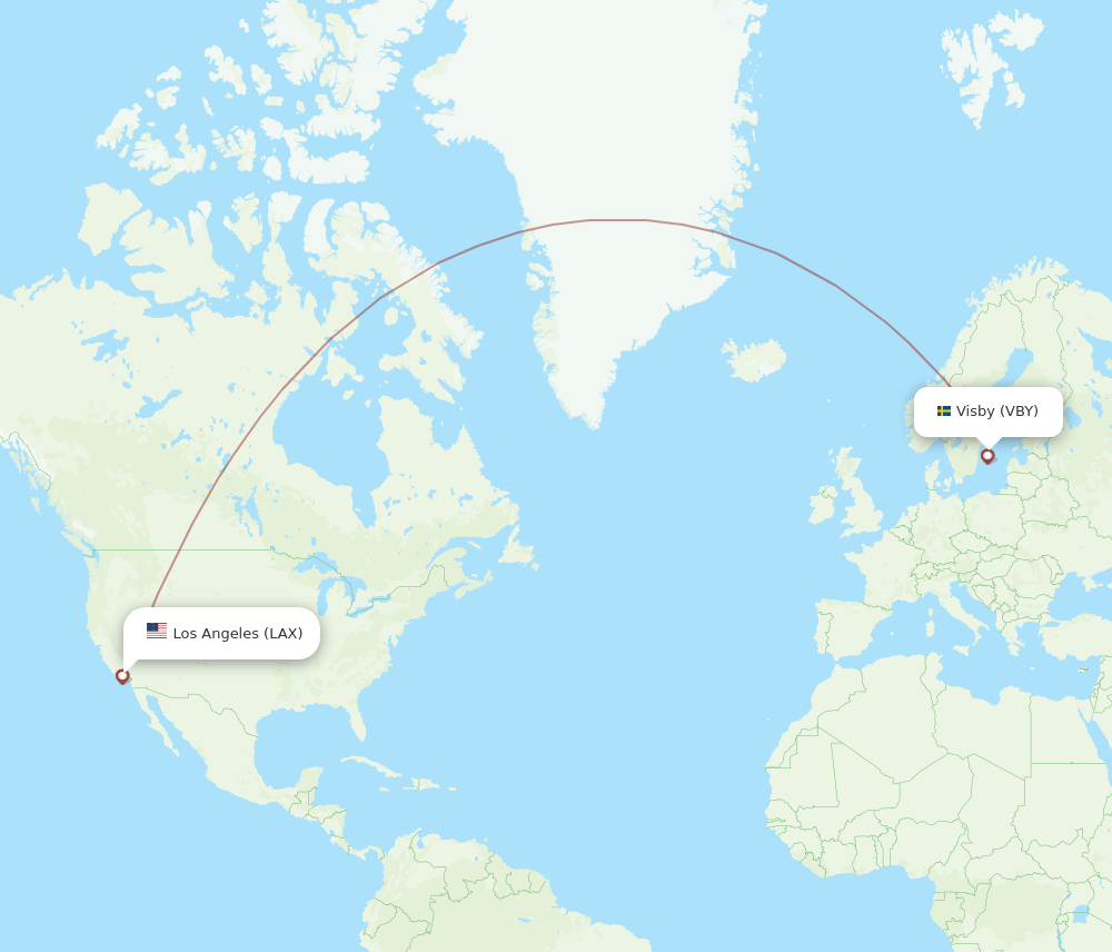 LAX to VBY flights and routes map