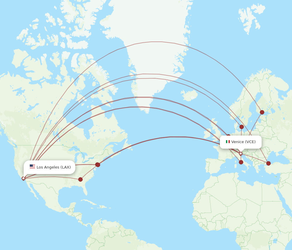 LAX-VCE flight routes