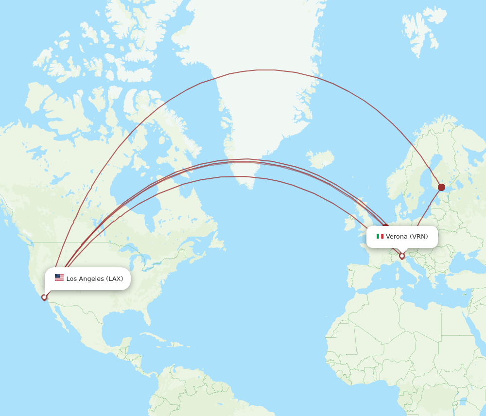 LAX-VRN flight routes