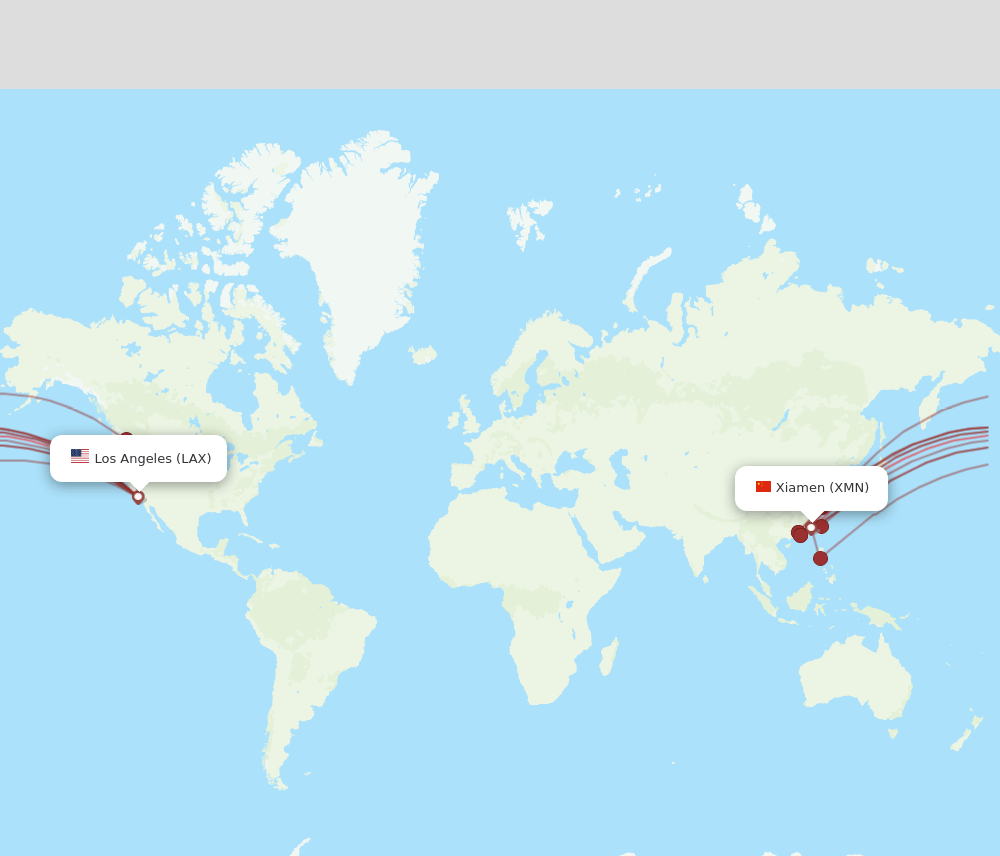LAX-XMN flight routes