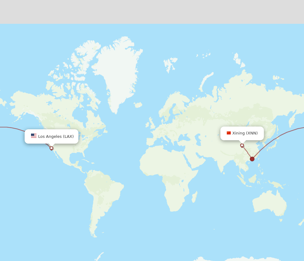 LAX-XNN flight routes