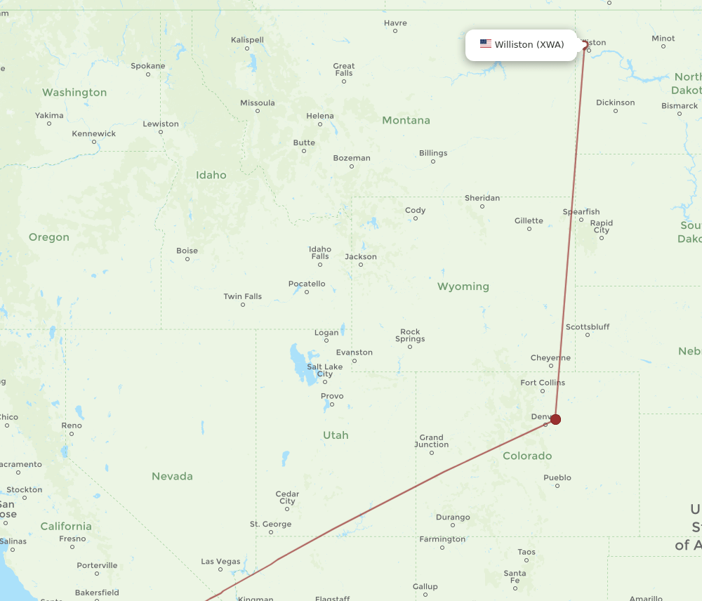 LAX-XWA flight routes