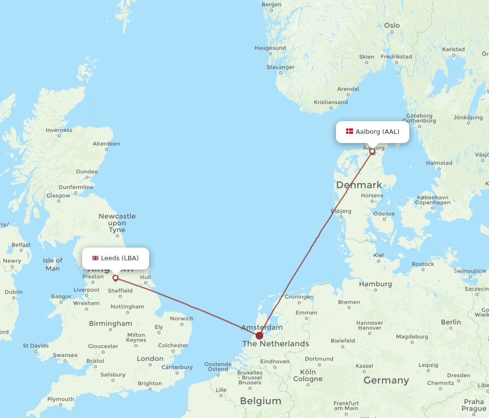 LBA-AAL flight routes