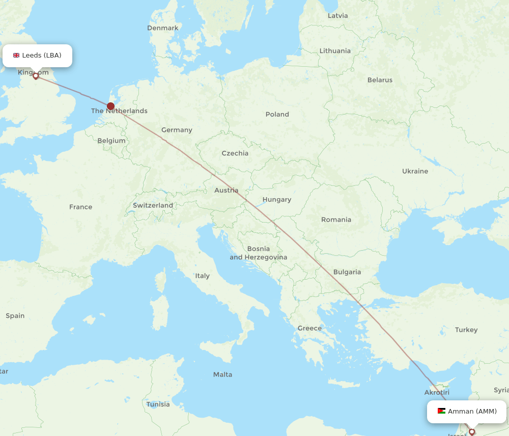 LBA-AMM flight routes
