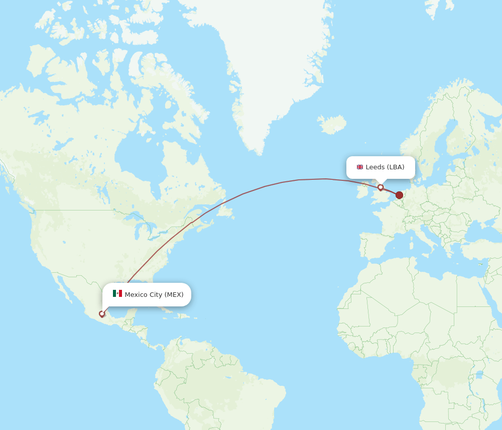 LBA-MEX flight routes