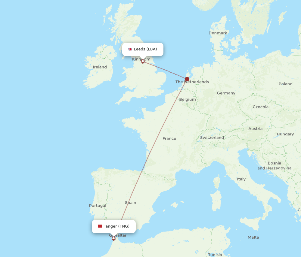 LBA-TNG flight routes