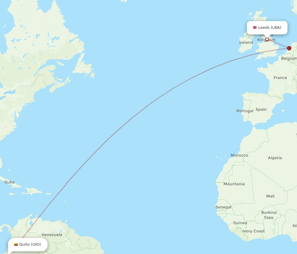 LBA-UIO flight routes