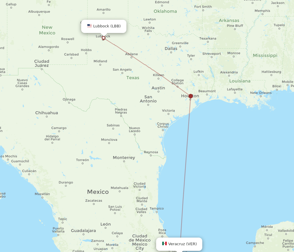 LBB-VER flight routes