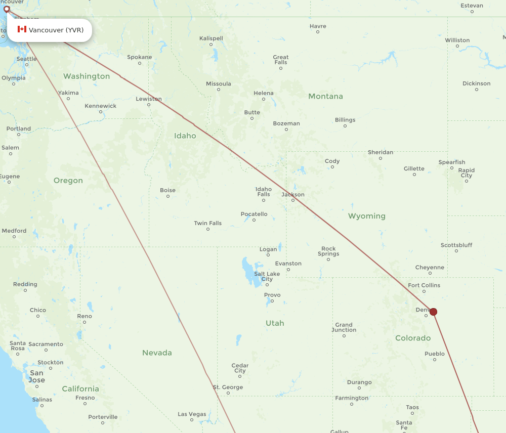 LBB-YVR flight routes