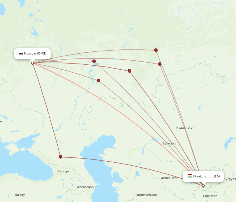 LBD-DME flight routes