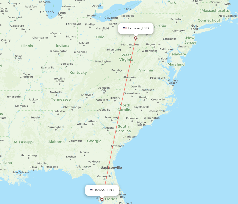 LBE-TPA flight routes