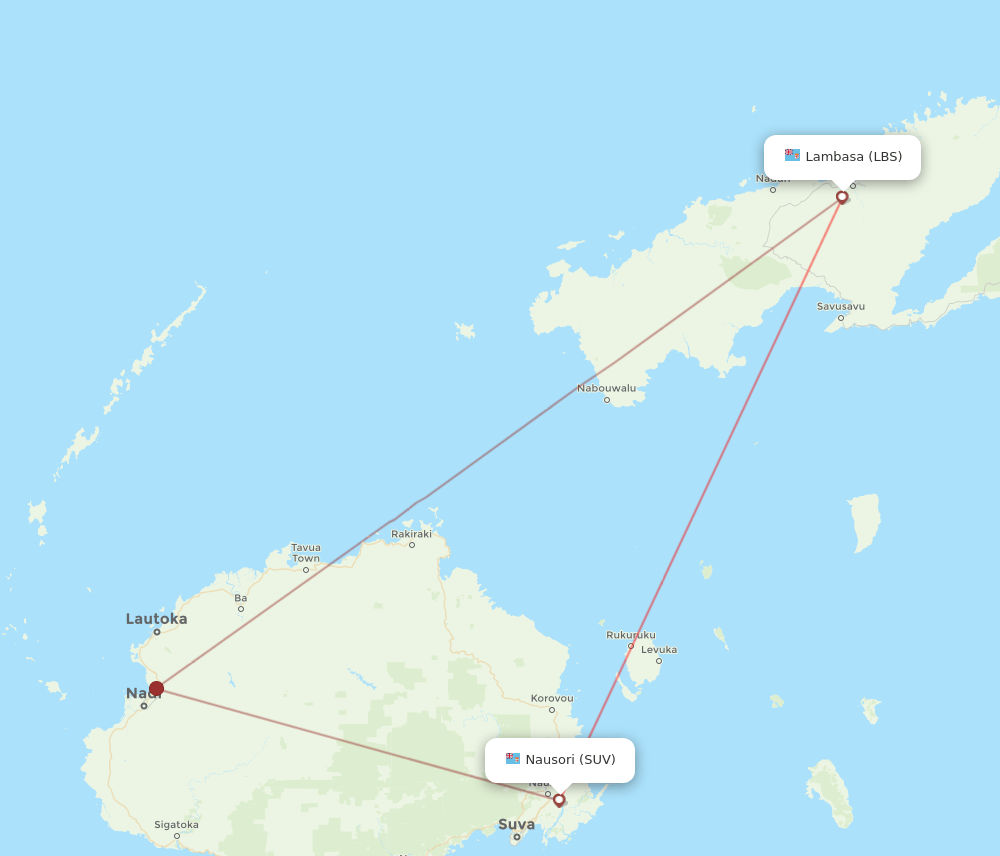 LBS to SUV flights and routes map