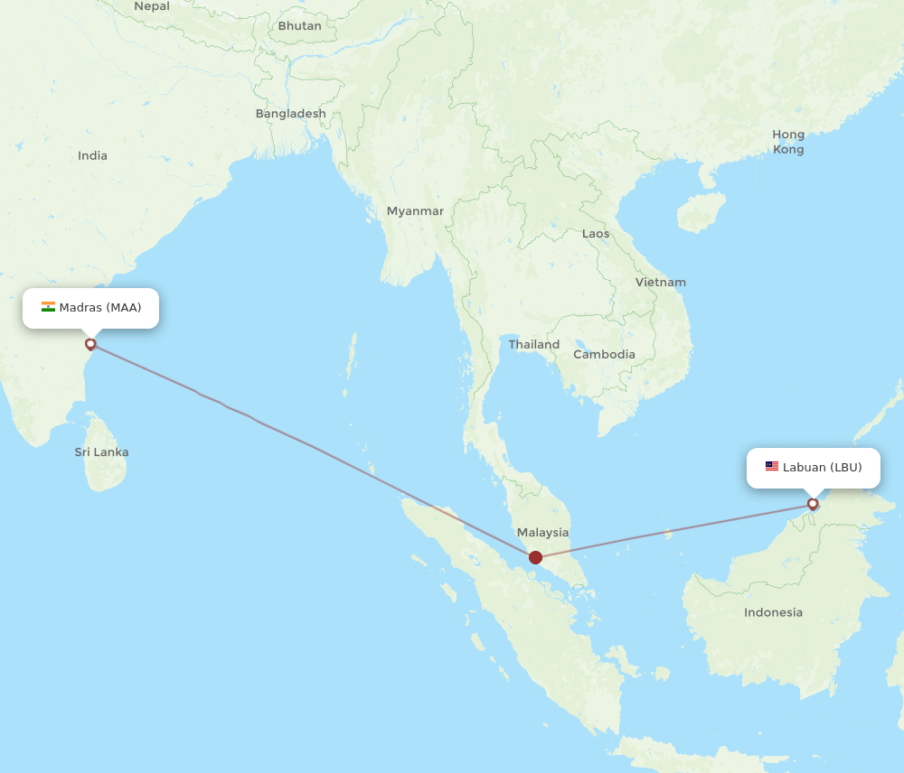 LBU-MAA flight routes