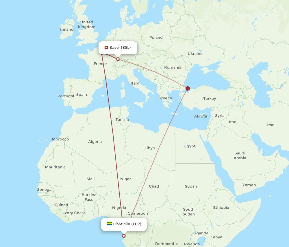 LBV-BSL flight routes