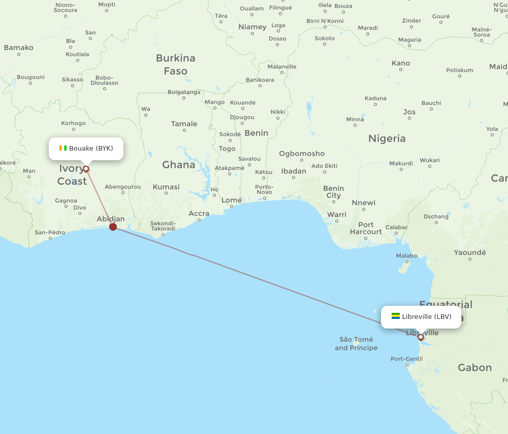 LBV-BYK flight routes