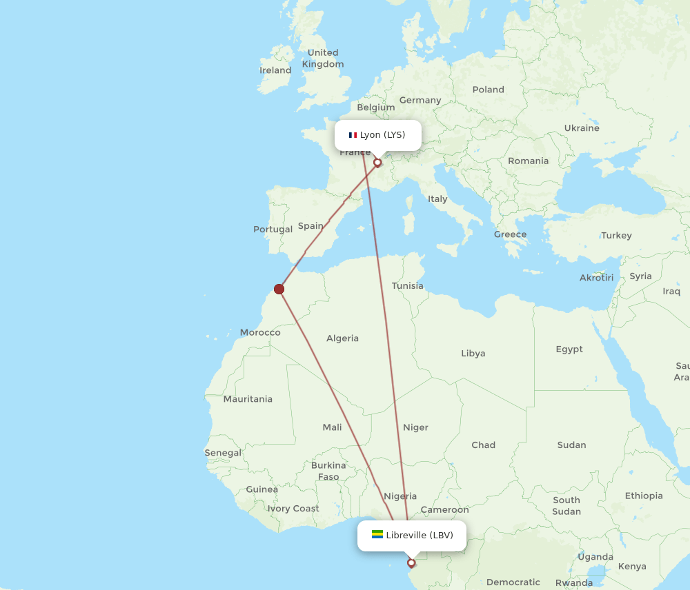 LBV-LYS flight routes