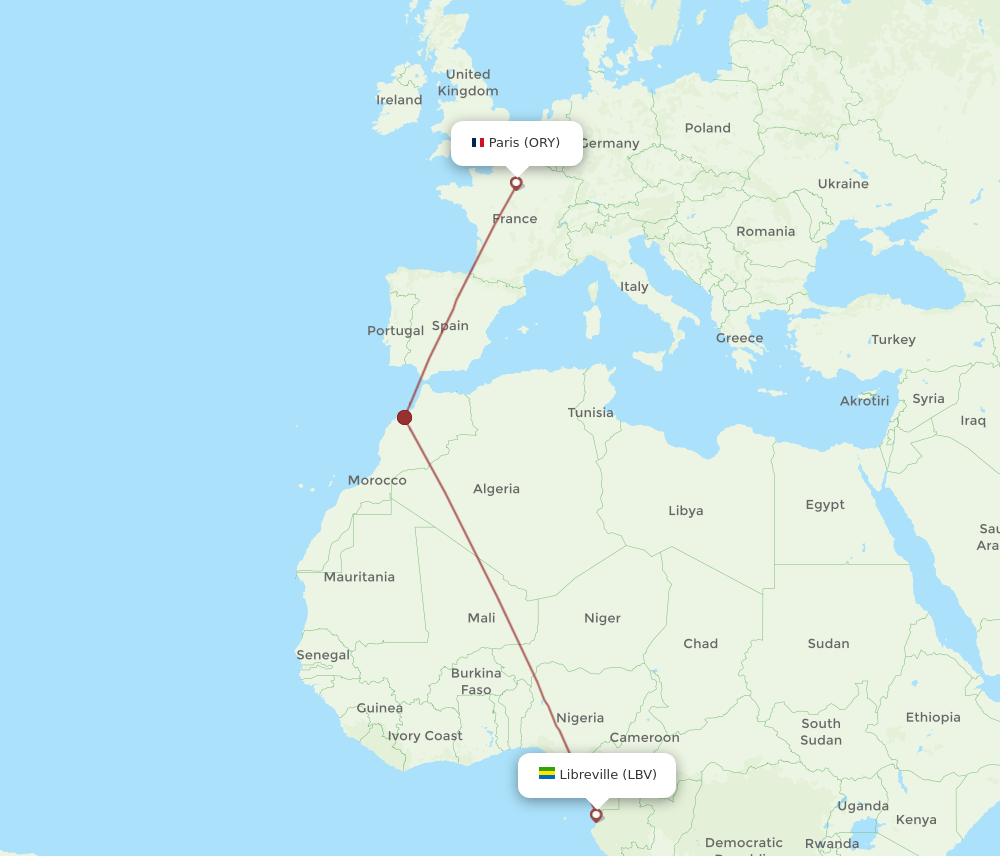 LBV-ORY flight routes