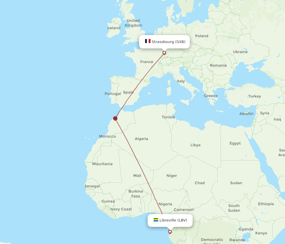 LBV-SXB flight routes