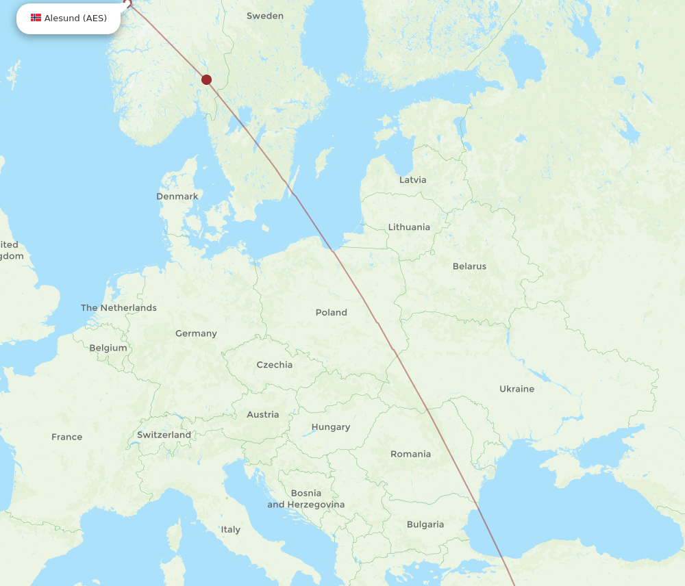 LCA-AES flight routes