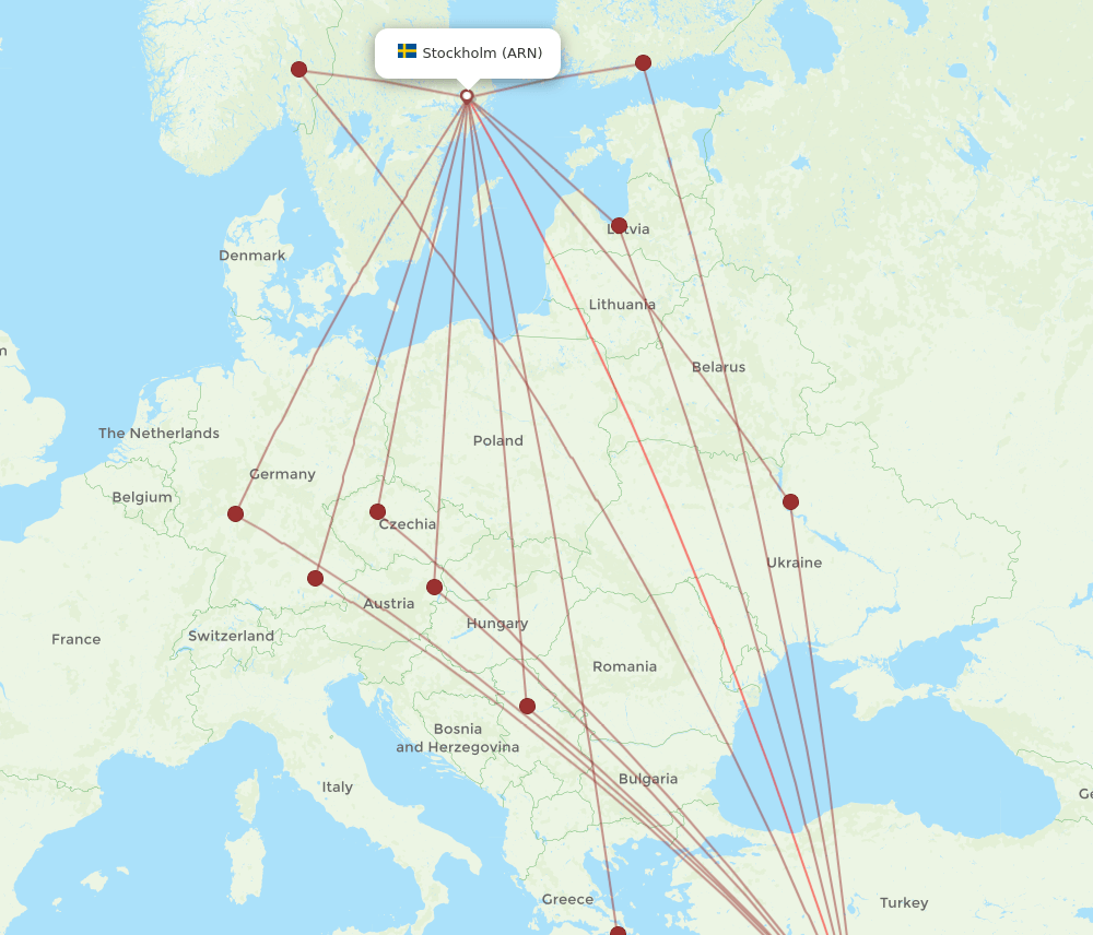 LCA-ARN flight routes